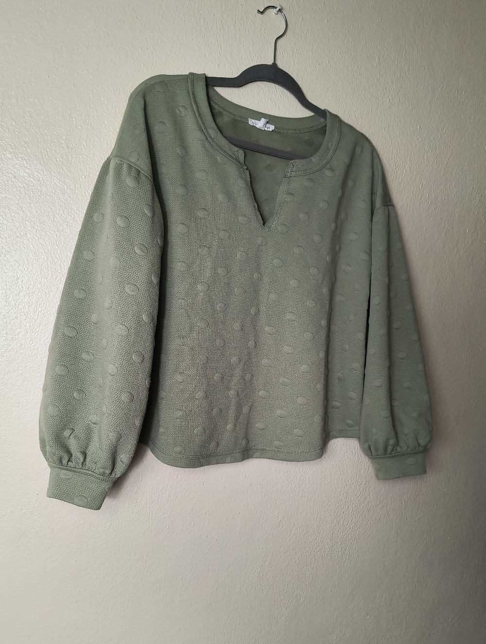 Blu Pepper Sage Green Textured Pullover - Picture 2 of 10